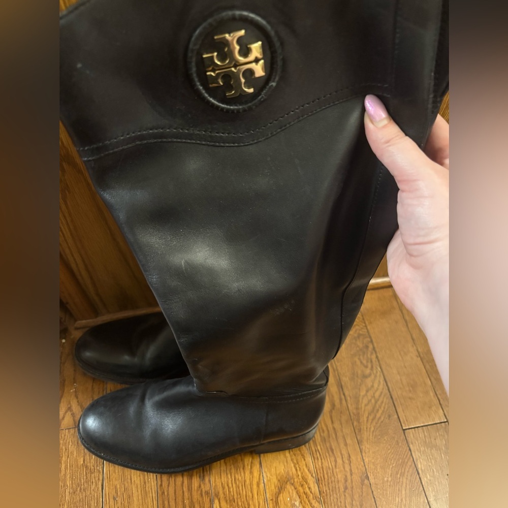 Tory Burch Black Leather riding boots - Ashlynn women’s 8.5